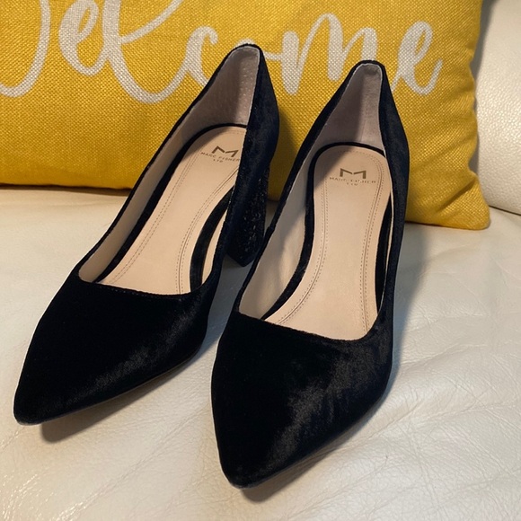 Marc Fisher Ltd. Zack Black Velvet Glitter Pumps - Picture 7 of 12